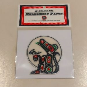 3" Embroidered Patch 'Wolf' Indigenous Design
